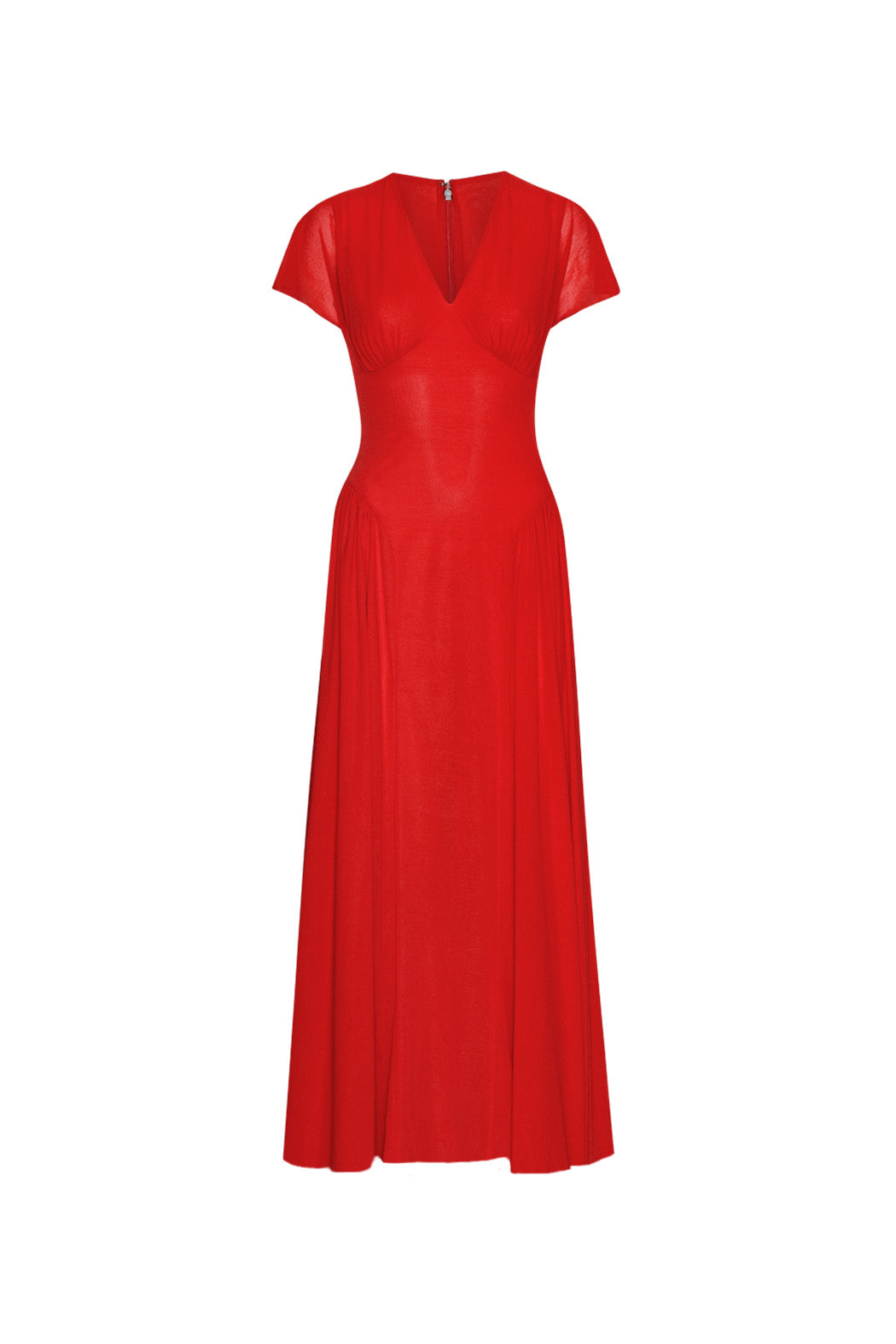 Maxi V-Neck Dress - Racing Red