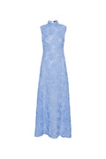 Flower Mesh Maxi Dress - Skyway (Blå)