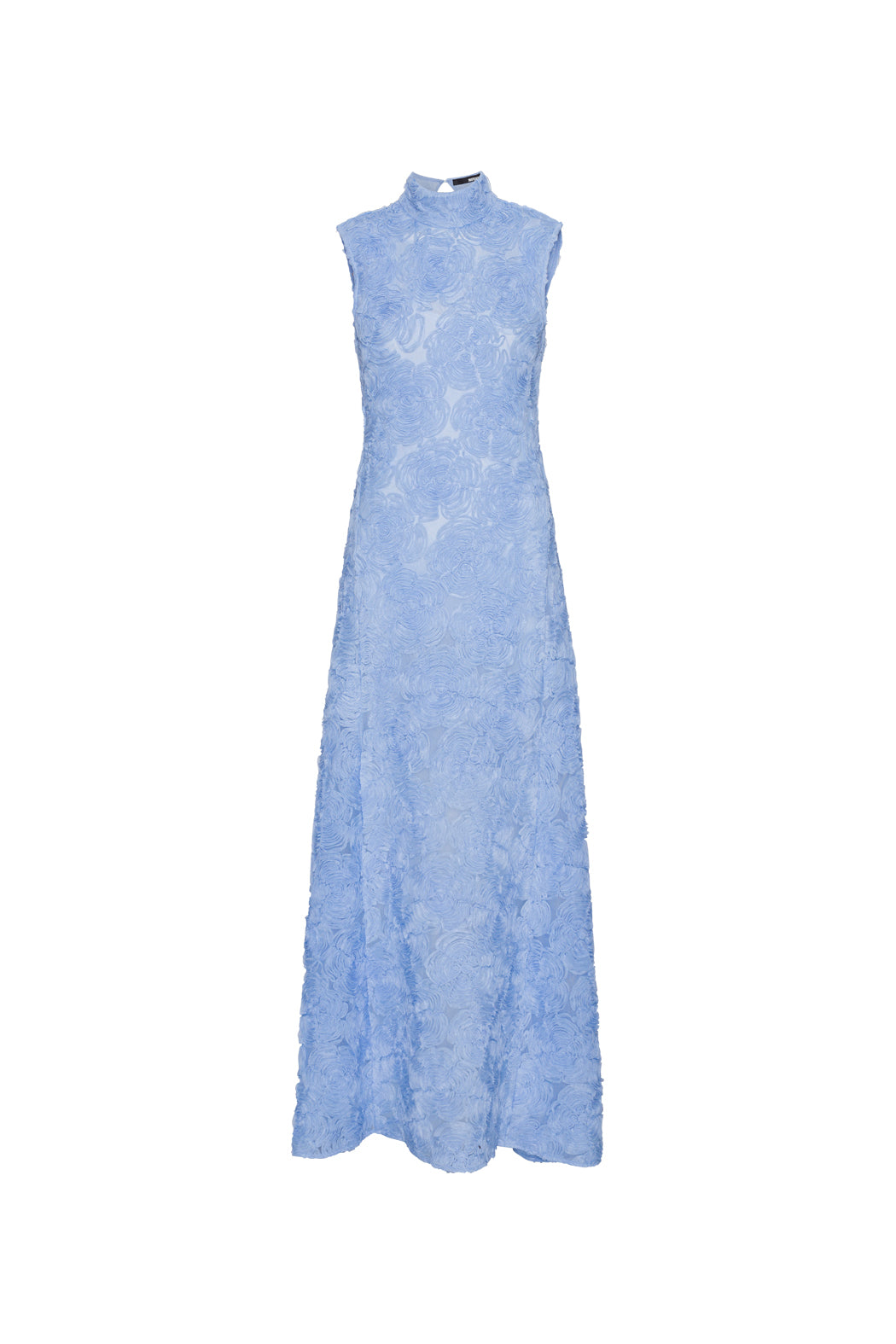 Flower Mesh Maxi Dress - Skyway (Blå)