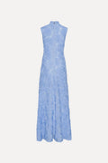 Flower Mesh Maxi Dress - Skyway (Blå)