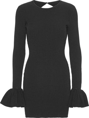 Knit Mini Cutout Dress - Svart