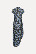 ROTATE Mesh Asymmetric Dress - Black Comb