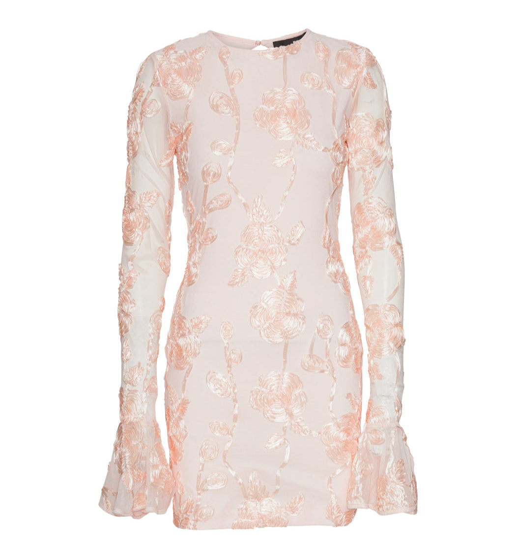 Flower Mesh Mini Dress