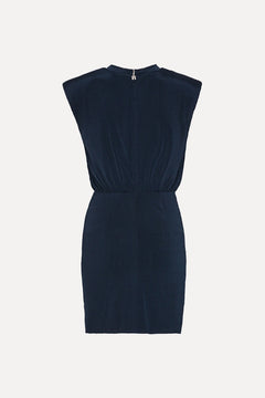 Slinky Ruched Mini Dress - Sky Captain (Dark Blue)