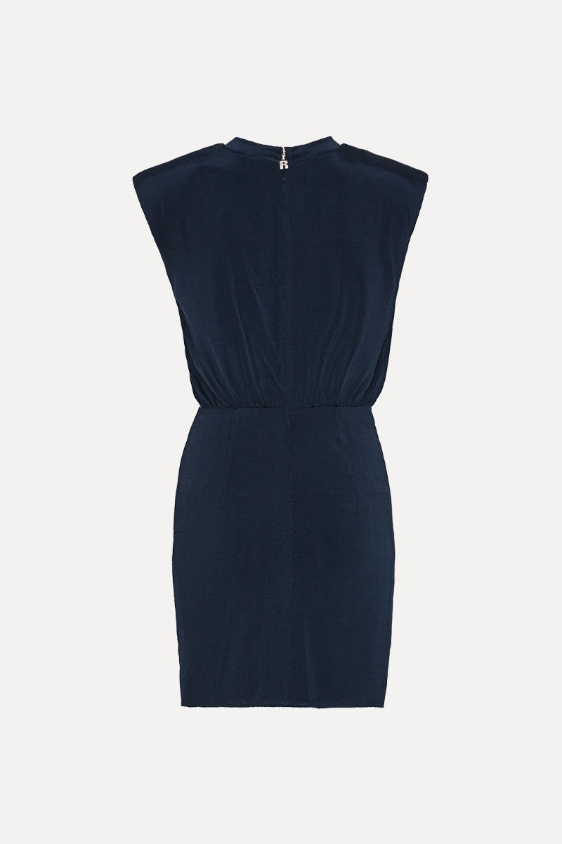 Slinky Ruched Mini Dress - Sky Captain (Dark Blue)