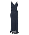 Chiffon Ruffle Slip Dress - Sky Captain (Mörkblå)