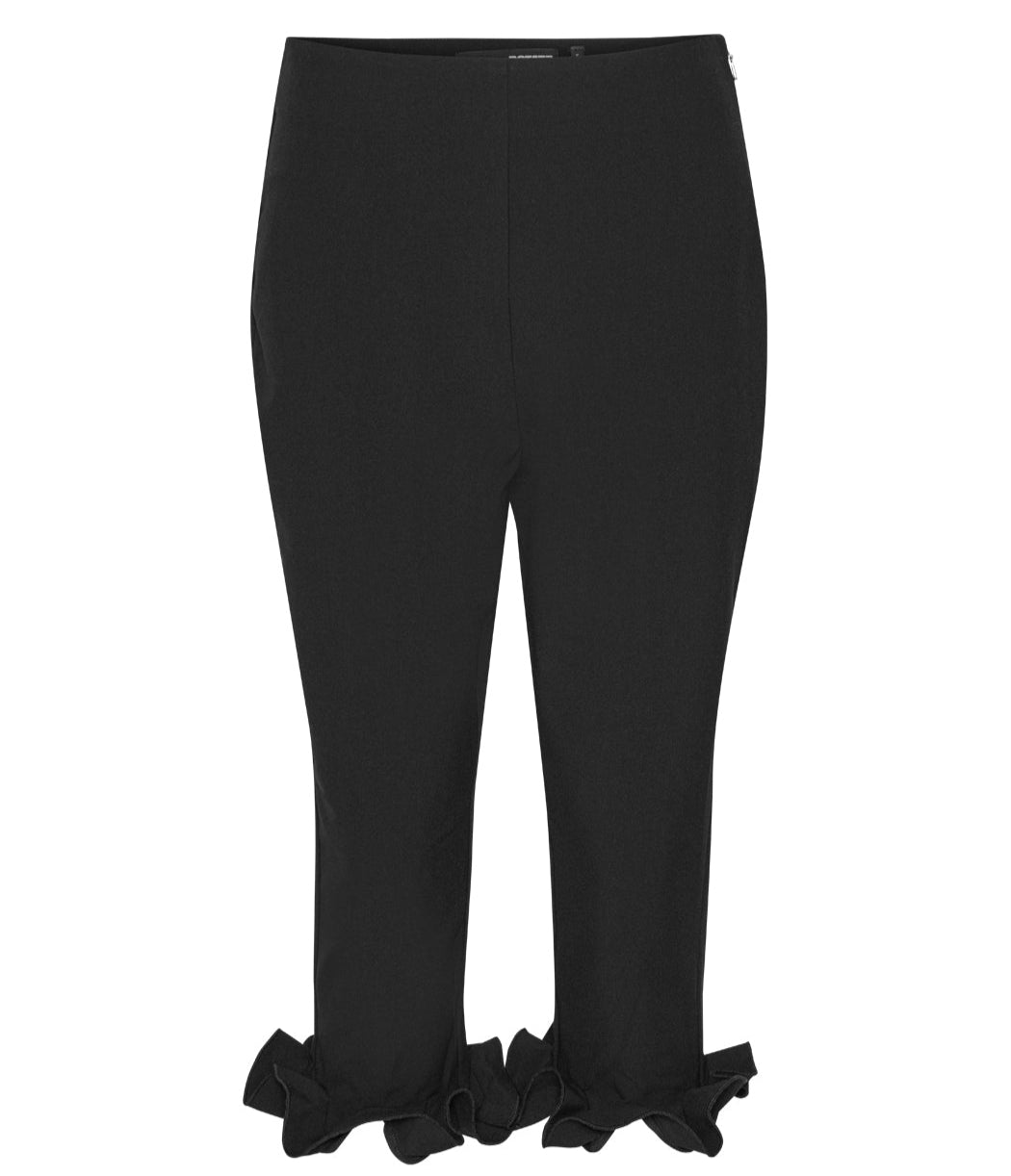 Capri Ruffle Pants - Svart