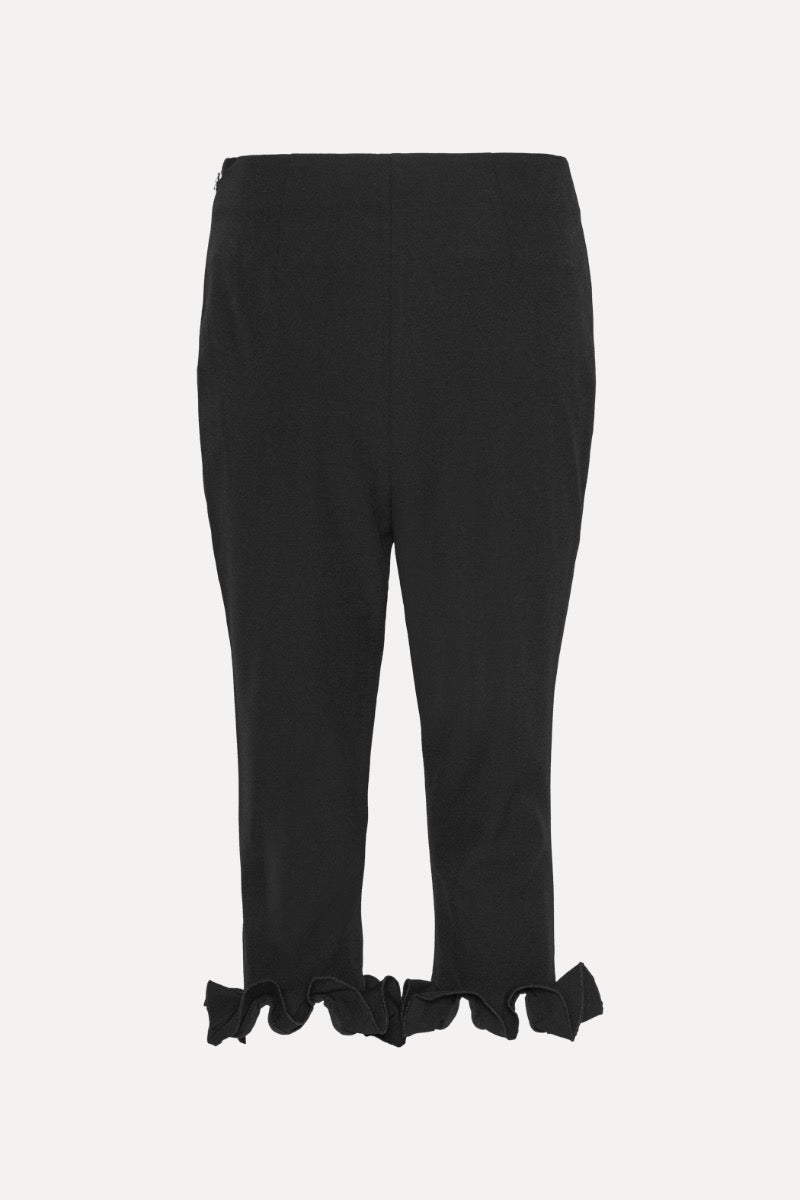 Capri Ruffle Pants - Svart