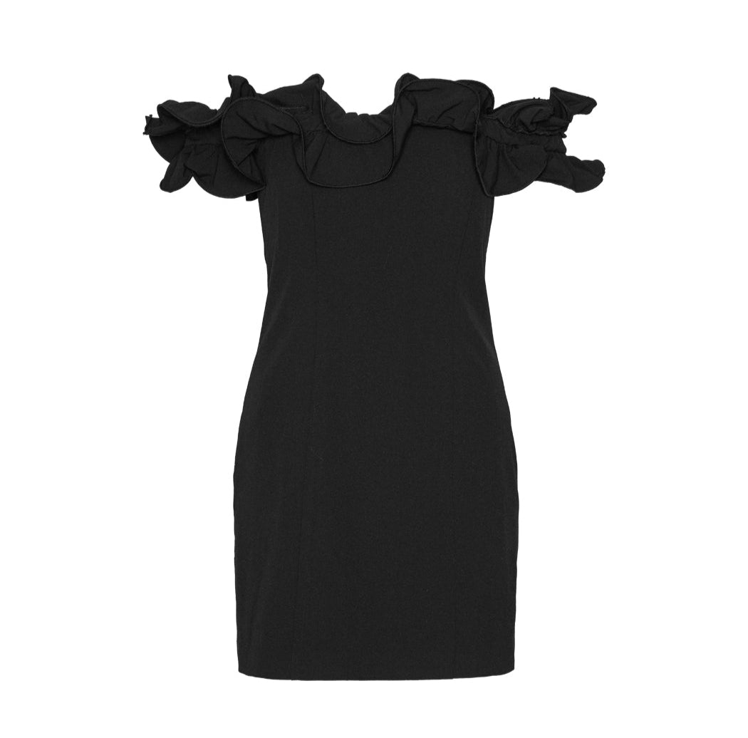 Mini Ruffle Dress - Black