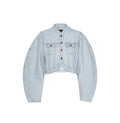 Round Sleeve Denim Jacket - Ljusblå denim