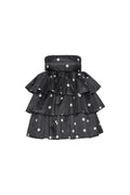 ROTATE Satin Ruffle Dress - Black Comb