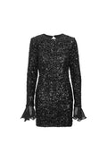 Sequins Mini Ls Dress - Black