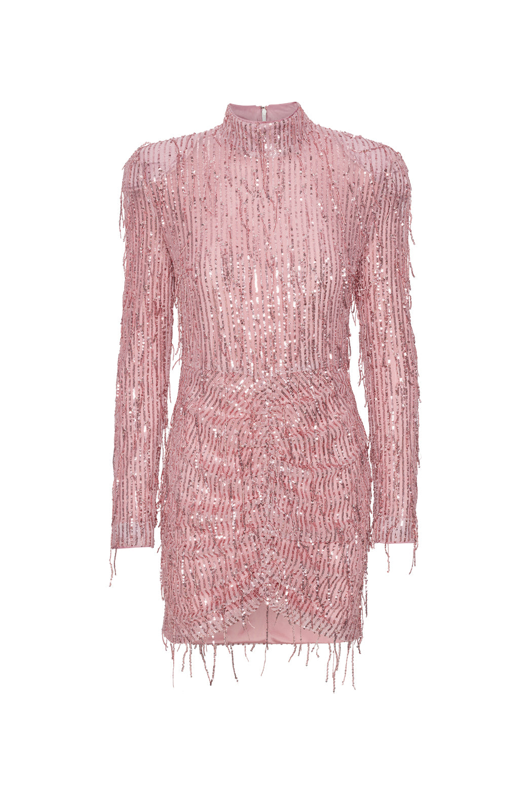 Sequin Fringe Mini Dress - Peachskin