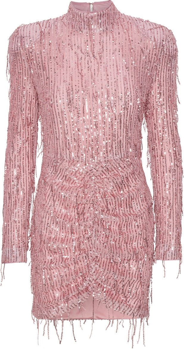 Sequin Fringe Mini Dress - Peachskin