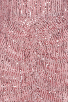 Sequin Fringe Mini Dress - Peachskin
