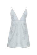 Denim Stud Mini Dress - Ljusblå