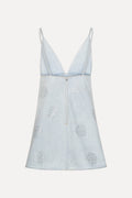 Denim Stud Mini Dress - Ljusblå