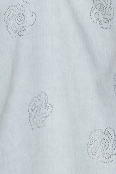 Denim Stud Mini Dress - Light Blue Denim