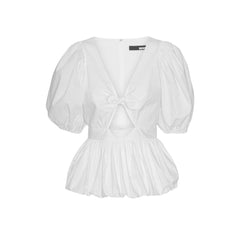 Puff Sleeve Bubble Top - Bright White