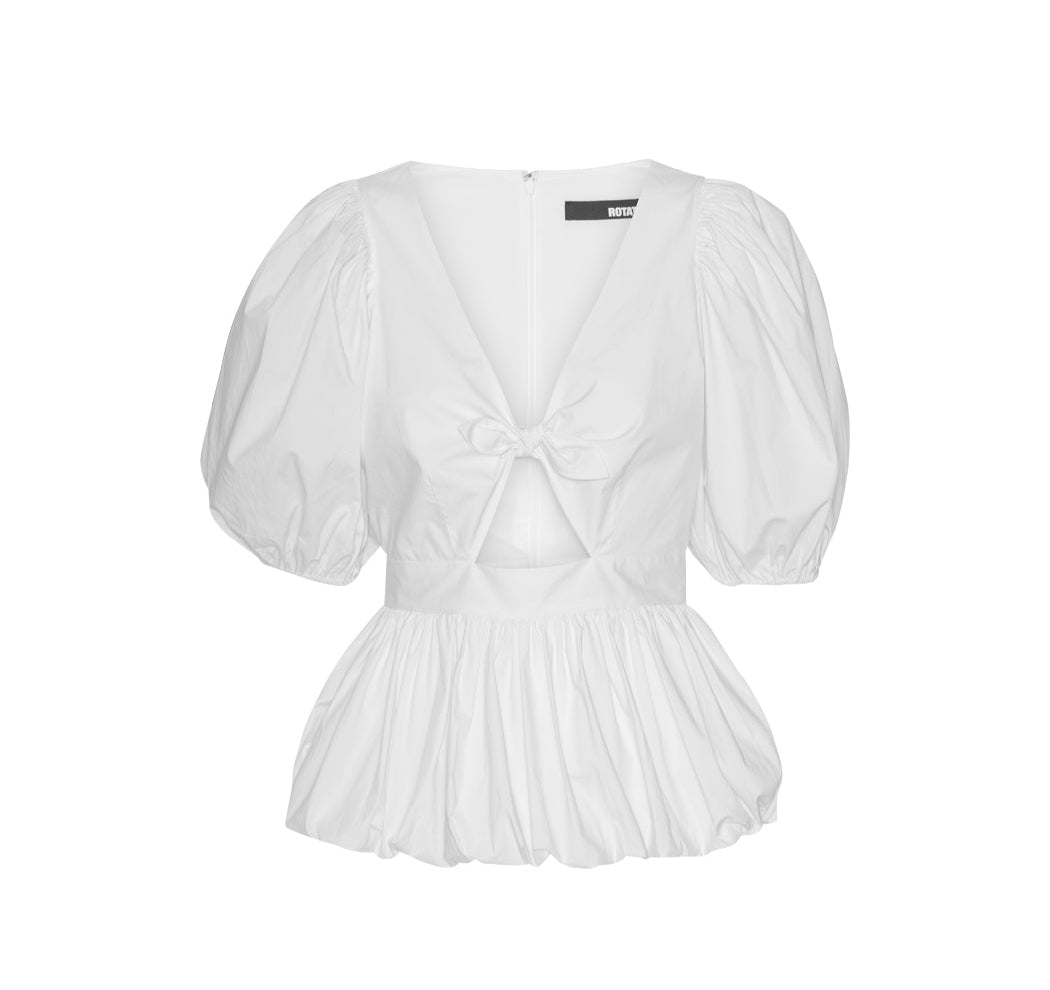 Puff Sleeve Bubble Top - Bright White