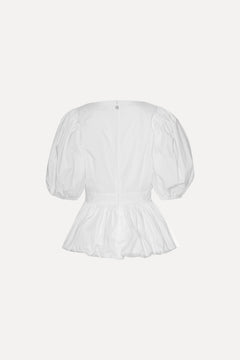 Puff Sleeve Bubble Top - Bright White