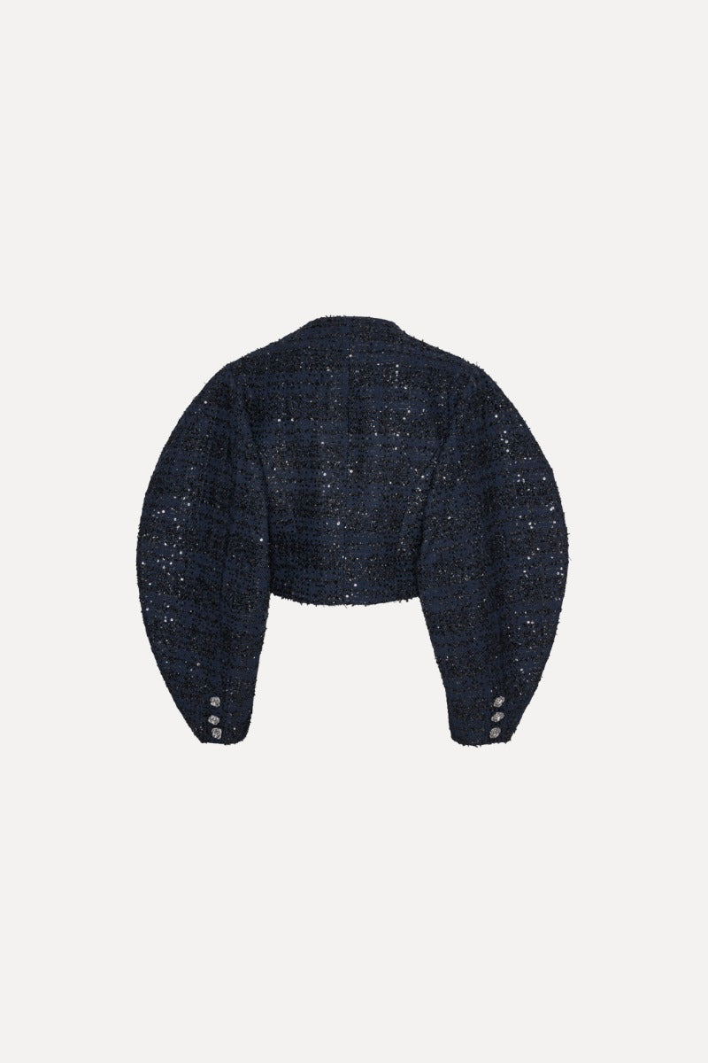 Boucle Short Jacket - Navy Blazer