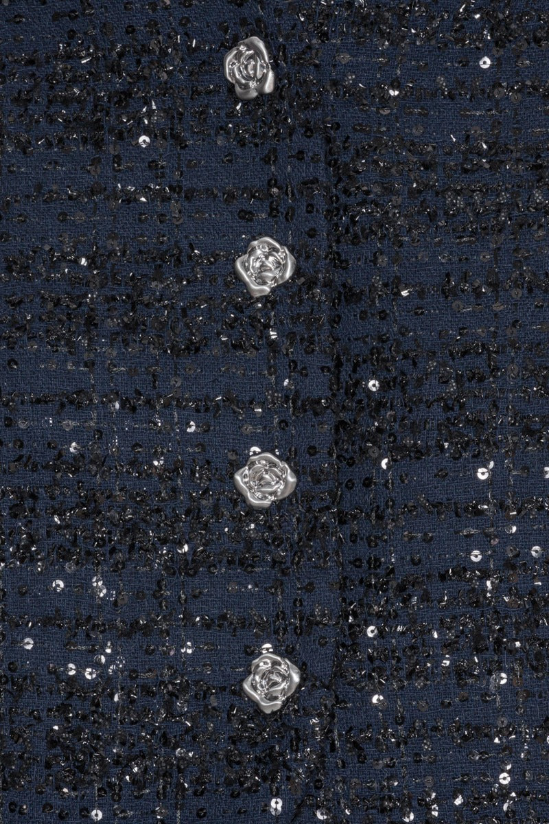 Boucle Short Jacket - Navy Blazer