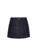 ROTATE Birger Christensen Bouclé minikjol - Navy Blazer