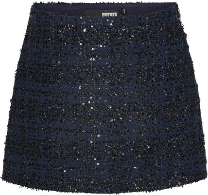 ROTATE Birger Christensen Bouclé minikjol - Navy Blazer