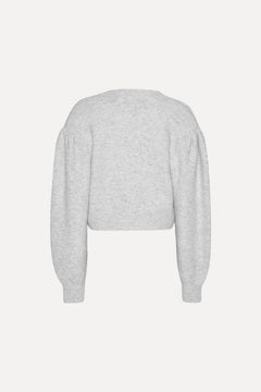 Knit Puffsleeve Cardigan - Snow White