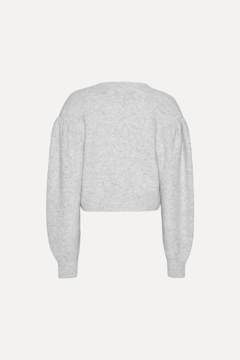 Knit Puffsleeve Cardigan - Snow White