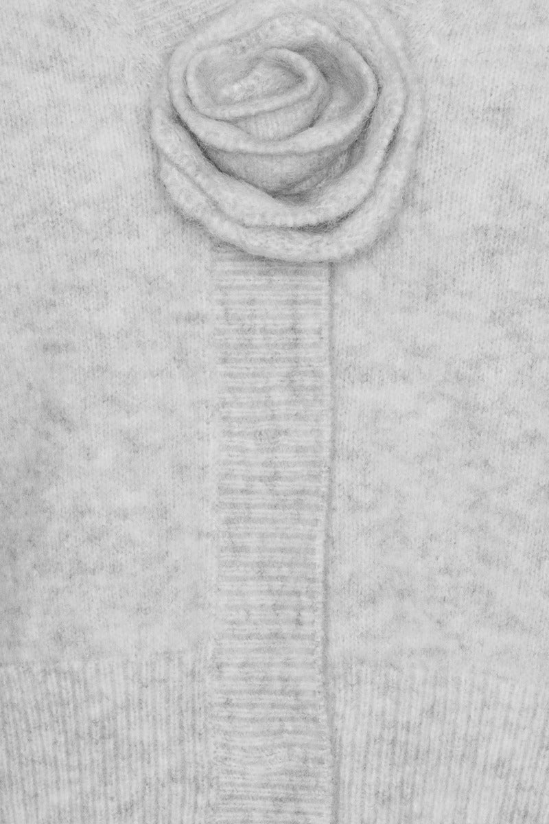 Knit Puffsleeve Cardigan - Snow White
