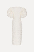 Jacquard Midi Puffy Dress - Egret
