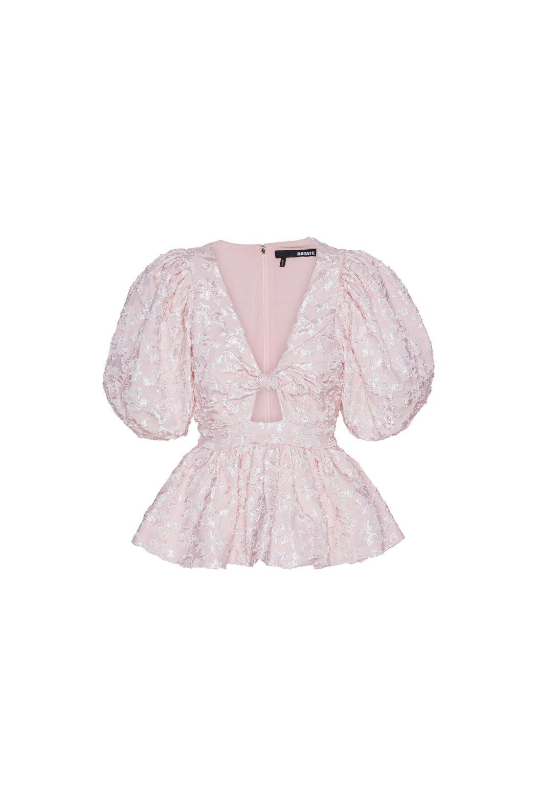Jacquard Puff Sleeve Top - Ballerina