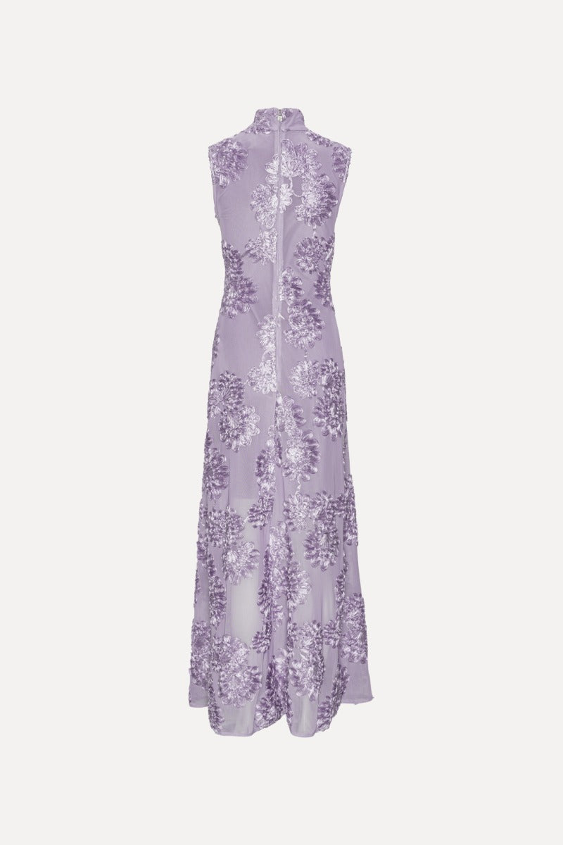 Flower Mesh Maxiklänning - Lavender Aura