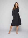 Cecilie Long Merino Dress - Black