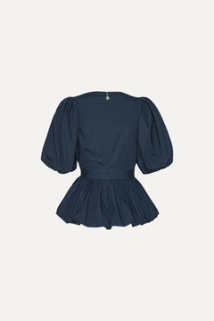 Puff Sleeve Bubble Top - Navy Blazer