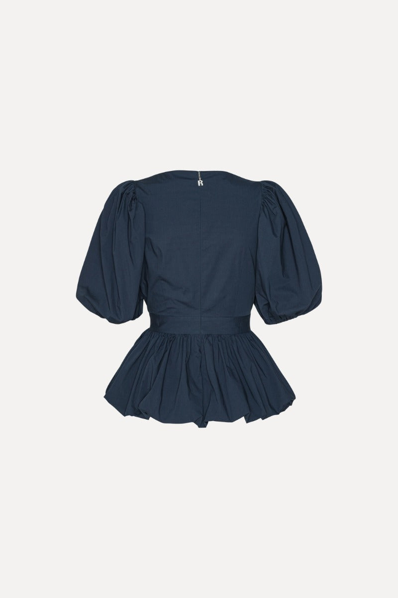 Puff Sleeve Bubble Top - Navy Blazer