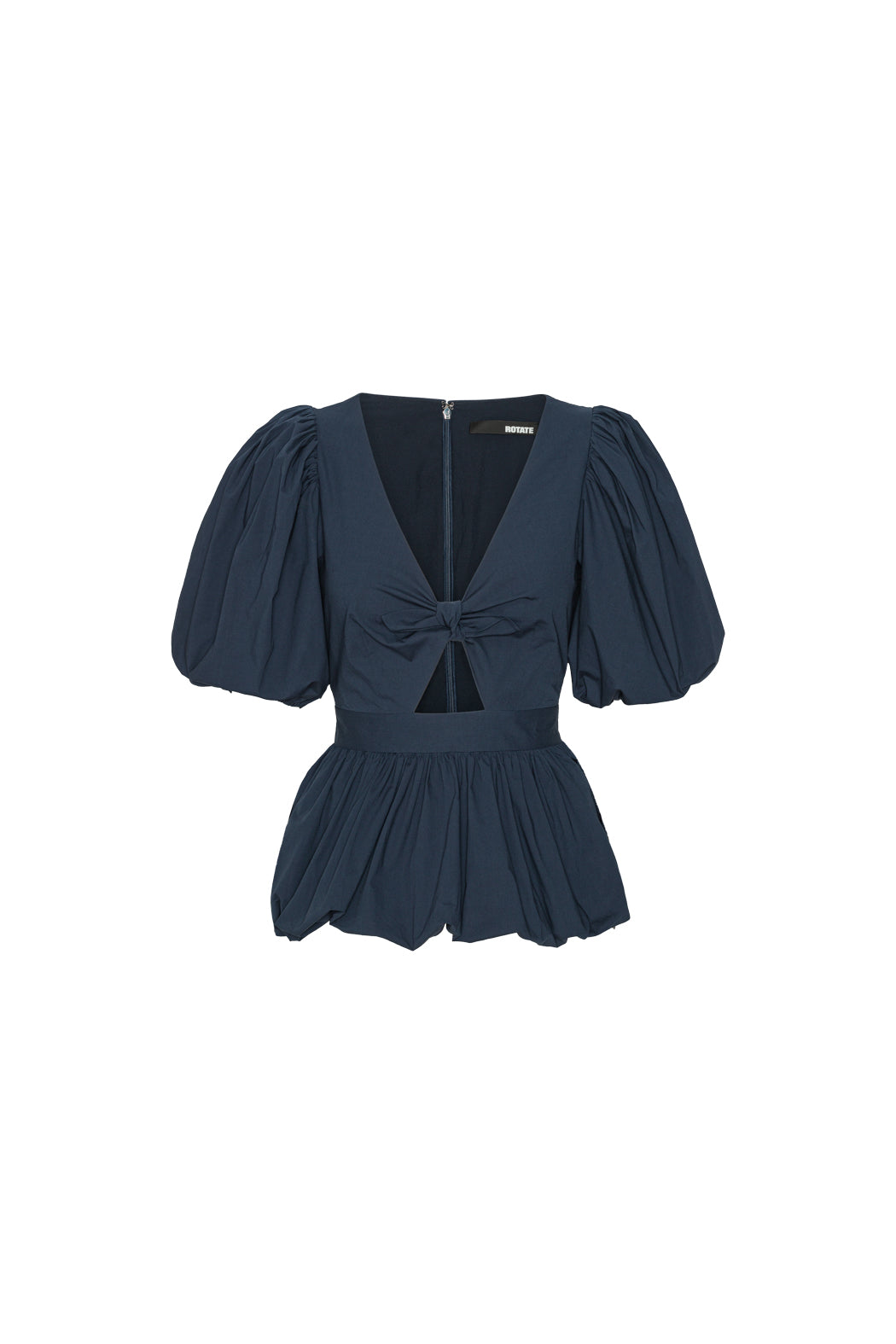 Puff Sleeve Bubble Top - Navy Blazer