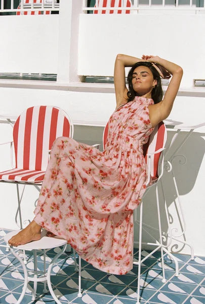 Angelina Maxi Dress - Red Garden