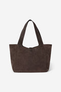 Lucille Tote Bag Large - Dark Brown Suede