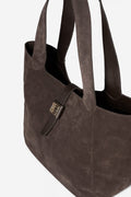 Lucille Tote Bag Large - Dark Brown Suede