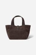 Lucille Tote Bag Small - Dark Brown Suede