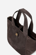Lucille Tote Bag Small - Dark Brown Suede
