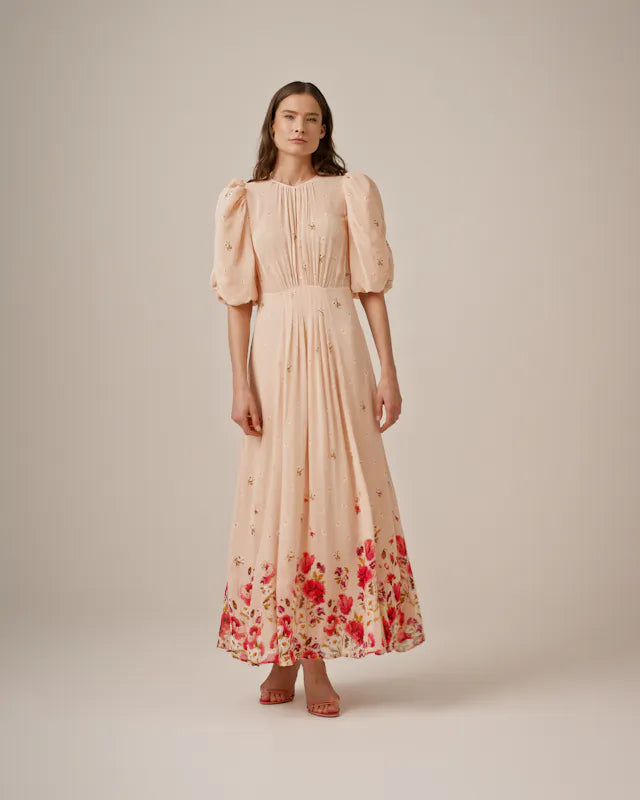 Georgette Tieband Gown - Wild Flowers