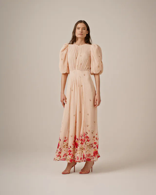 Georgette Tieband Gown - Wild Flowers