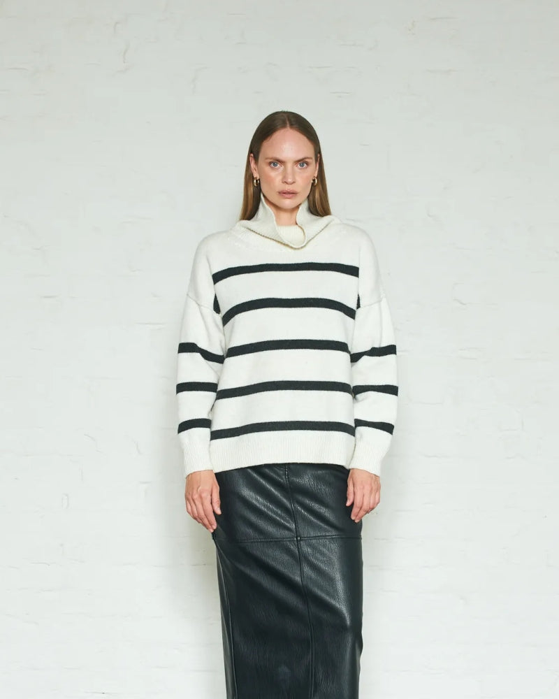 Cece Stripe - Offwhite/Charcoal