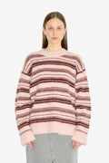 Fluffy Stripe Crew - Lt. Pink Mix
