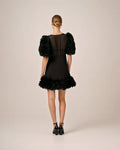 Georgette V-Neck Dress - Black