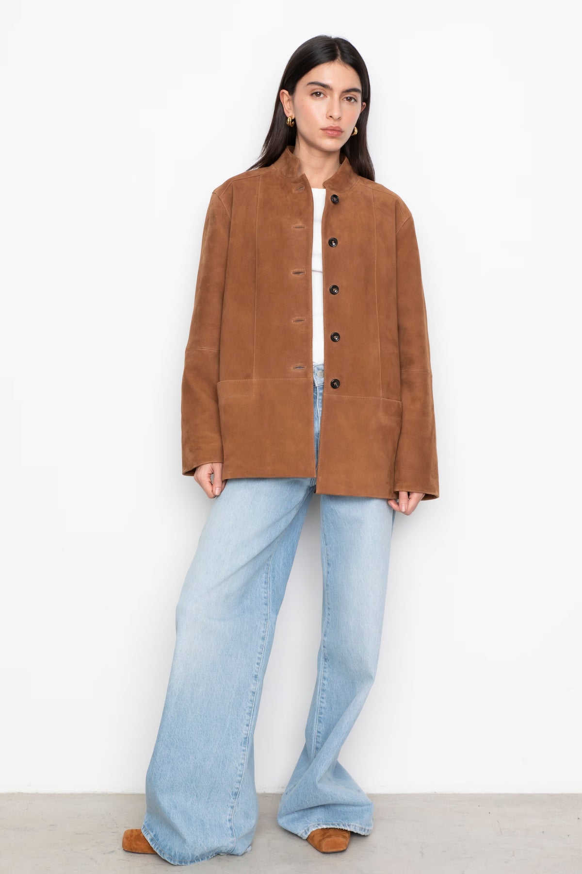 Lauren Leather Jacket - Camel Suede